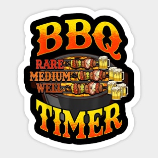 BBQ Barbecue Beer Time Funny Sayings Humor Quotes Men Dad Sticker